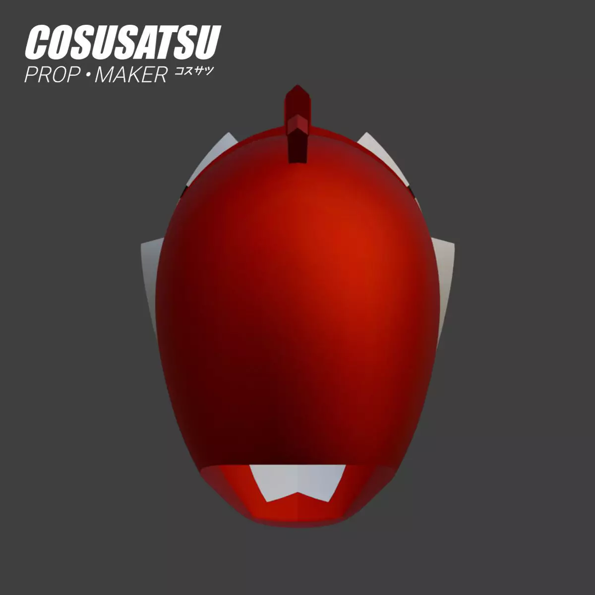 DIY Power Rangers Dino Fury Red Helmet Cosplay EVA Foam Template 3D model_5