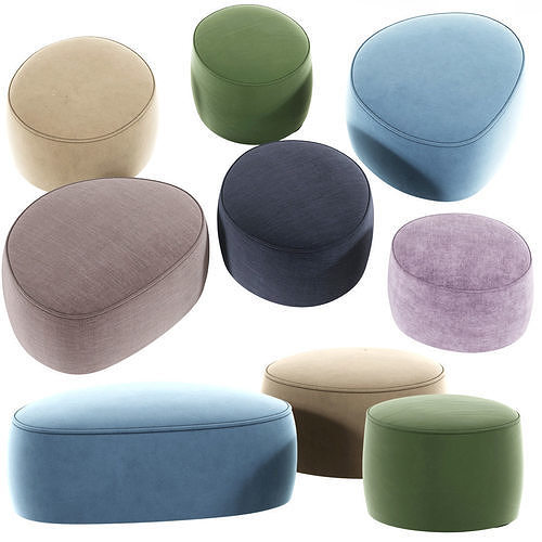 Rocks Poufs 02 3D model