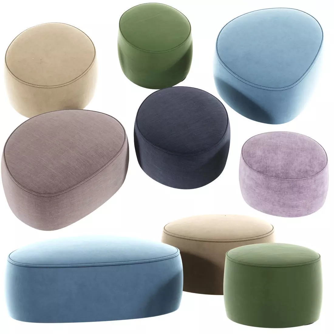 Rocks Poufs 02 3D model