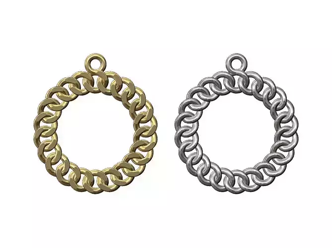 Round chain motif pendant