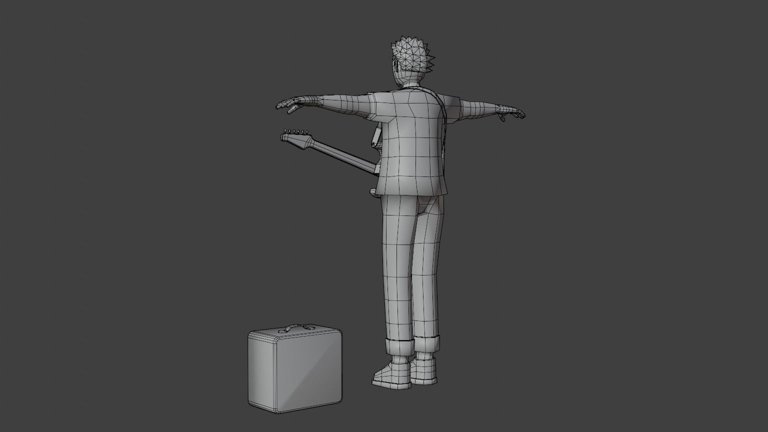 Rocker Man Cartoon Character Low-poly 3D model_11