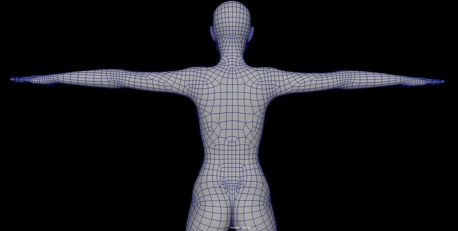 Five Different Female Body T pose Low-poly 3D model_22