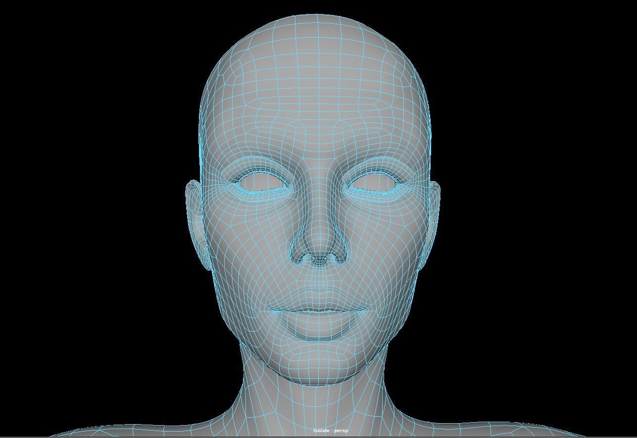 Five Different Female Body T pose Low-poly 3D model_23