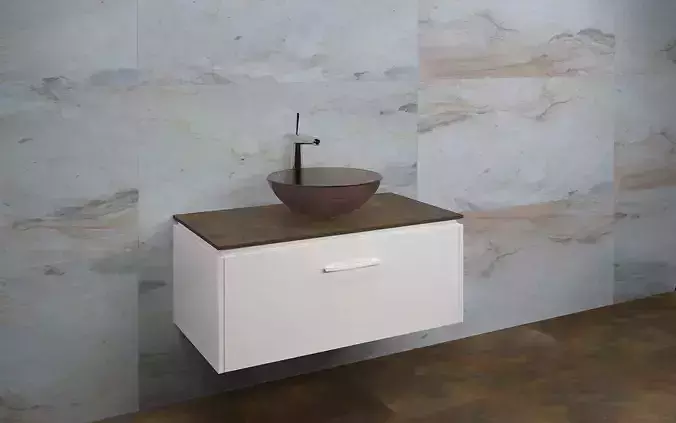 Bathrooms bathroom with sink and tiled walls