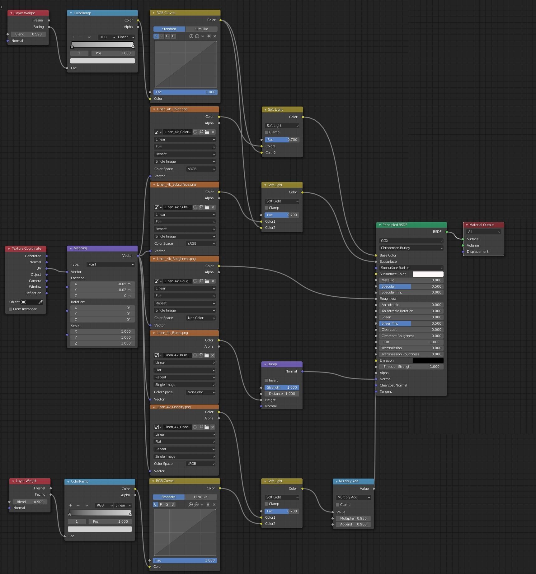 Curtain - Belgian Linen Blackout - Blender Free 3D model_4