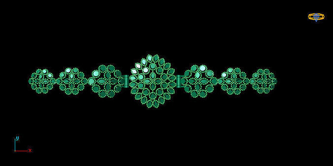 Bracelets 1 emerald brooch 3D print model