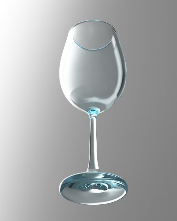 A bottle of wine and a glass  Low-poly 3D model_6