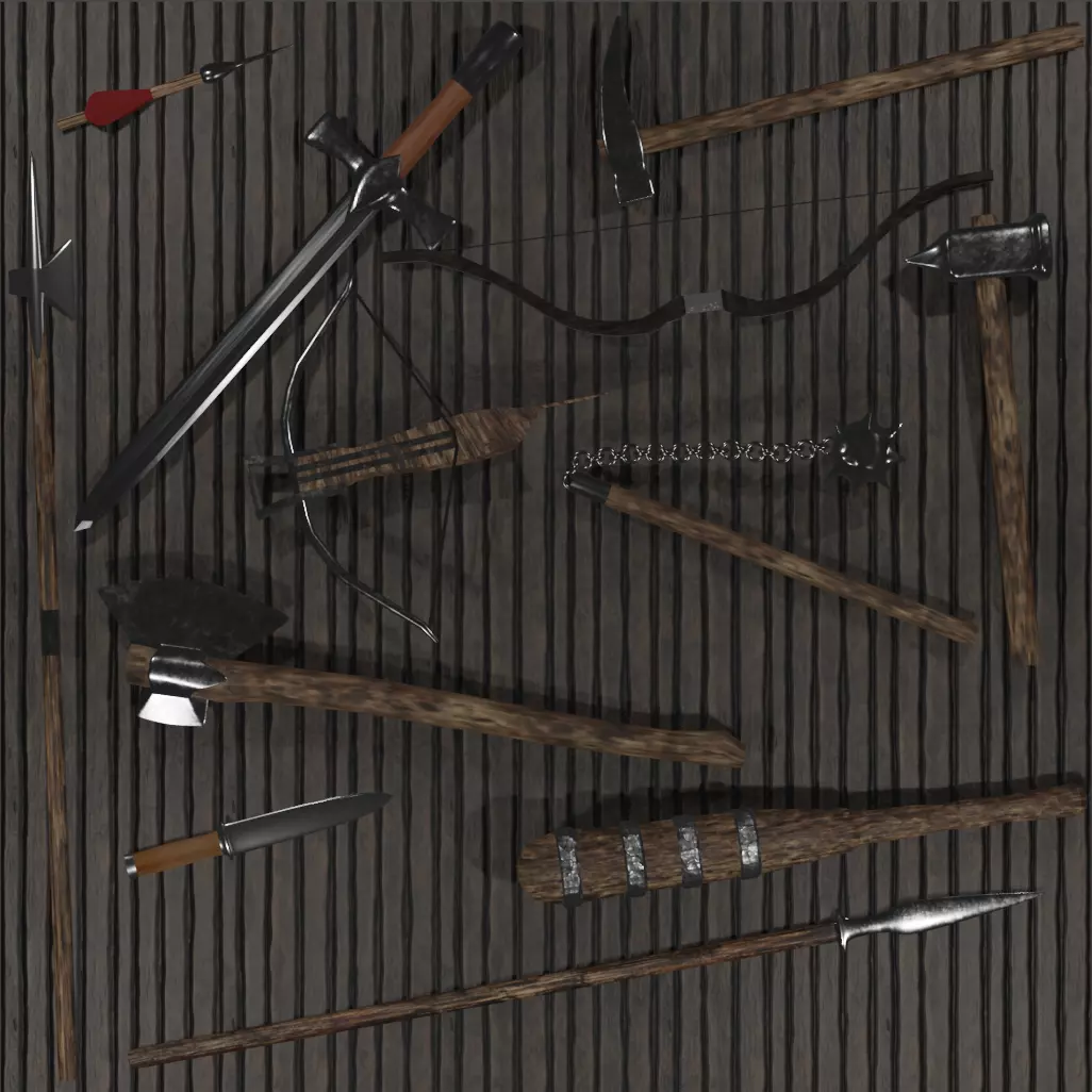 3D Medieval Weapons 3D model_0