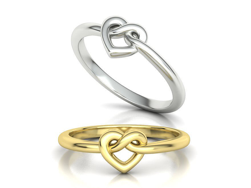Infinity Heart Knot Ring 3dmodel 3D print model_1