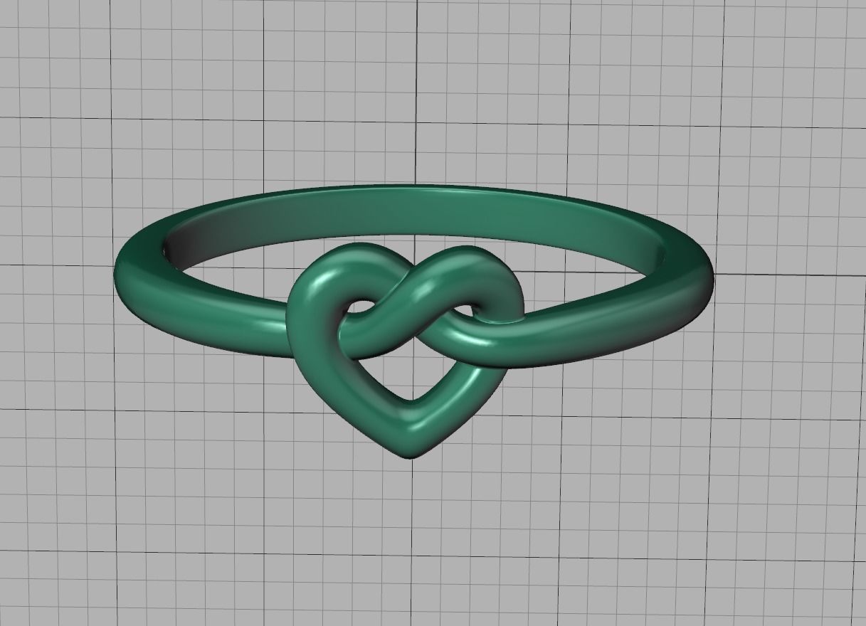 Infinity Heart Knot Ring 3dmodel 3D print model_21