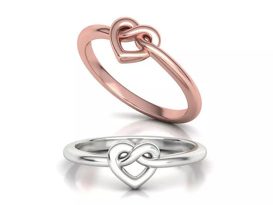 Infinity Heart Knot Ring 3dmodel 3D print model_0