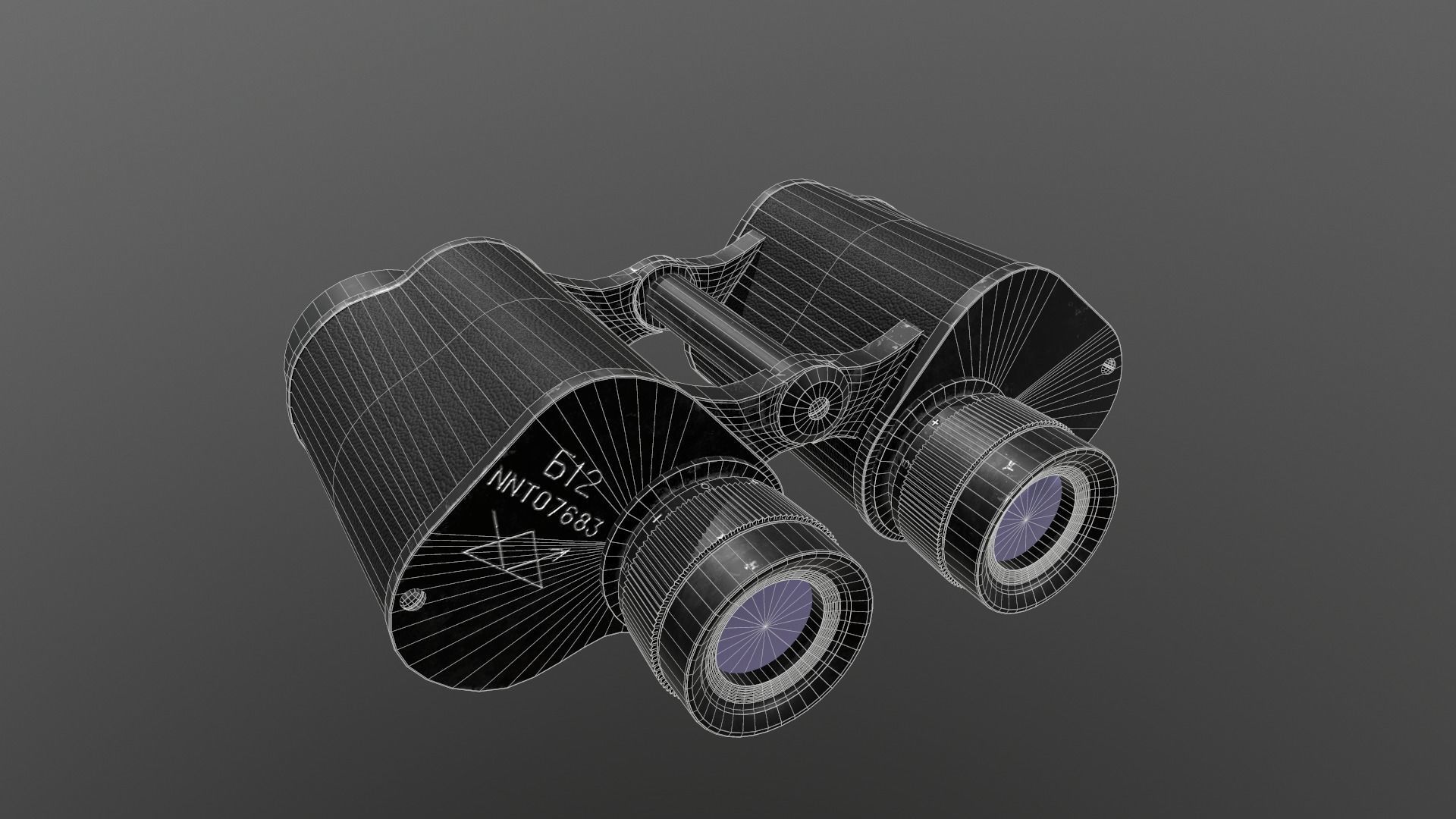 Binocular USSR B-12  Low-poly 3D model_4