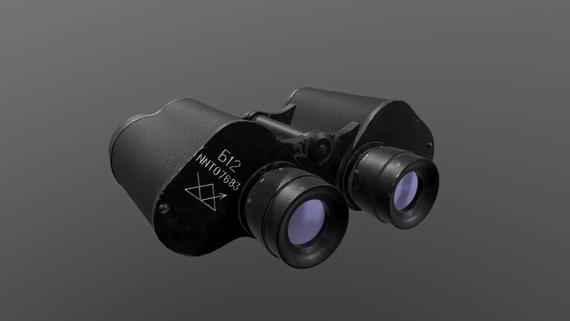 Binocular USSR B-12  Low-poly 3D model_0