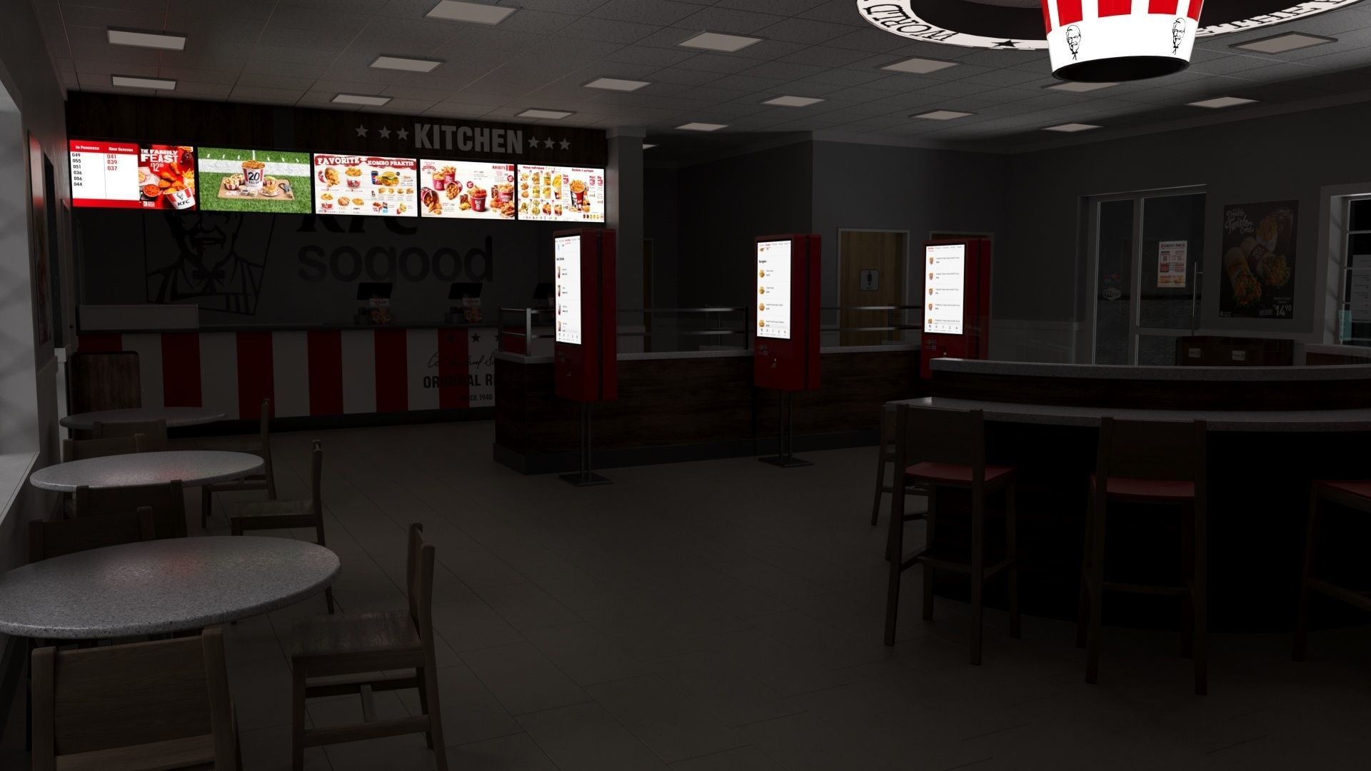 KFC Building and parking 3D model_19