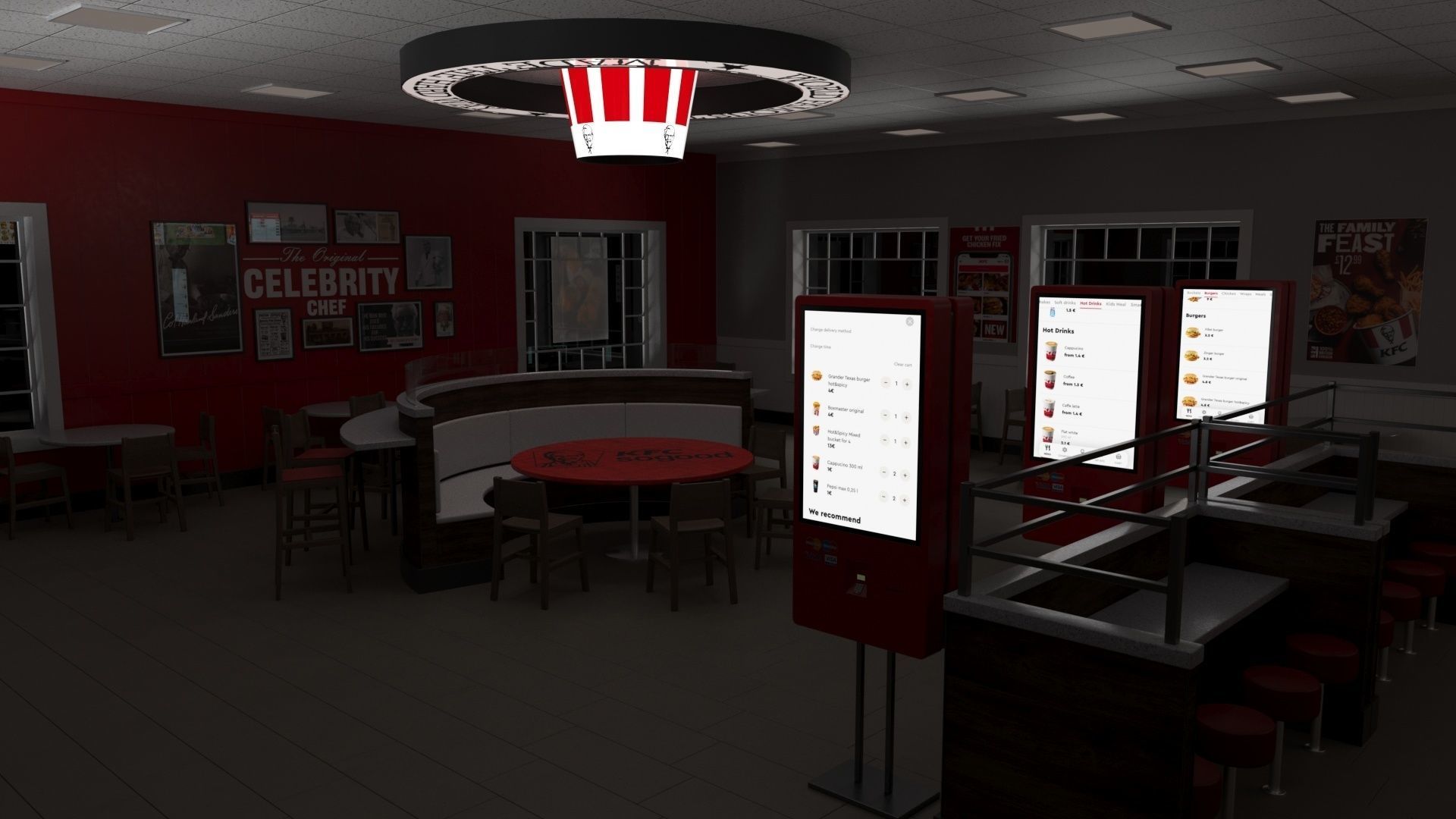 KFC Building and parking 3D model_17