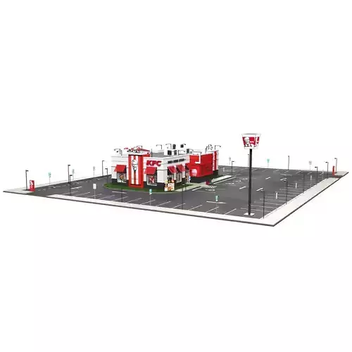 KFC Building and parking 3D model