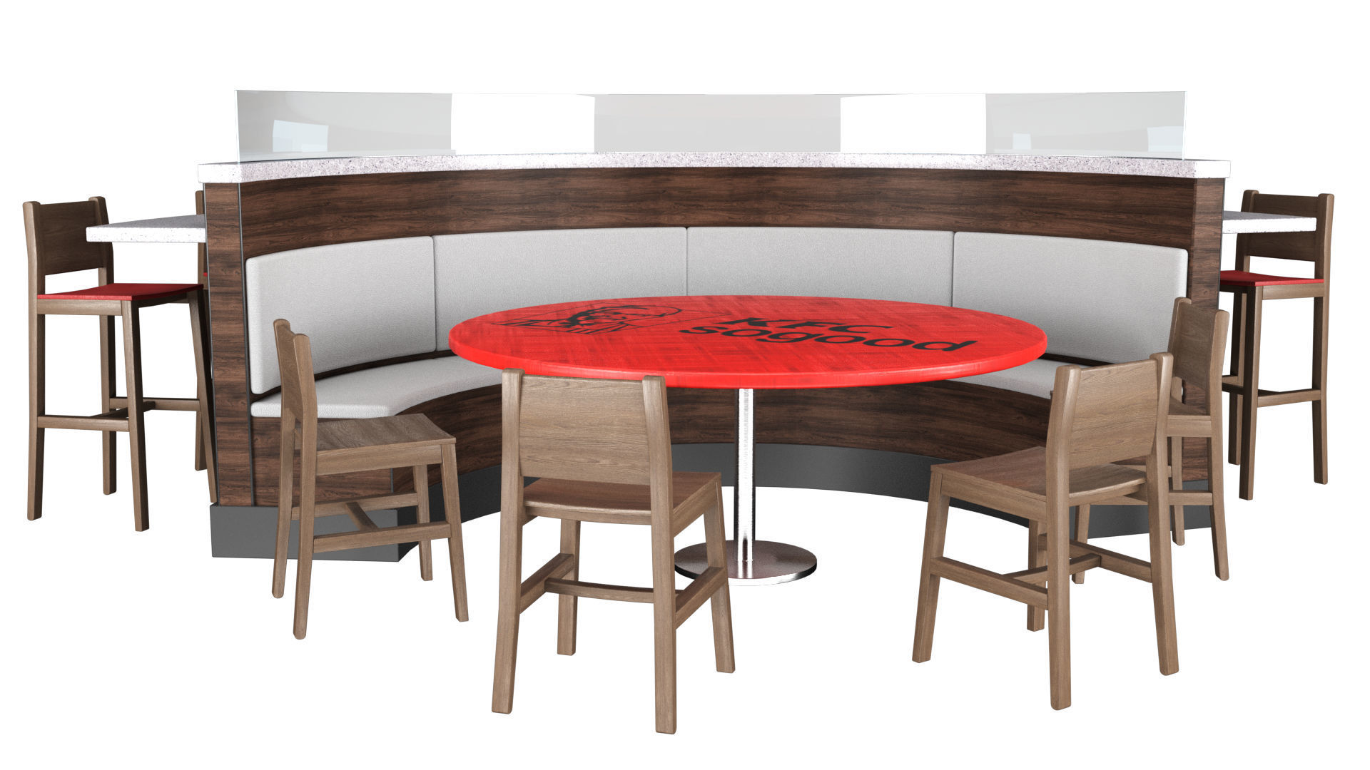 KFC Building and parking 3D model_24