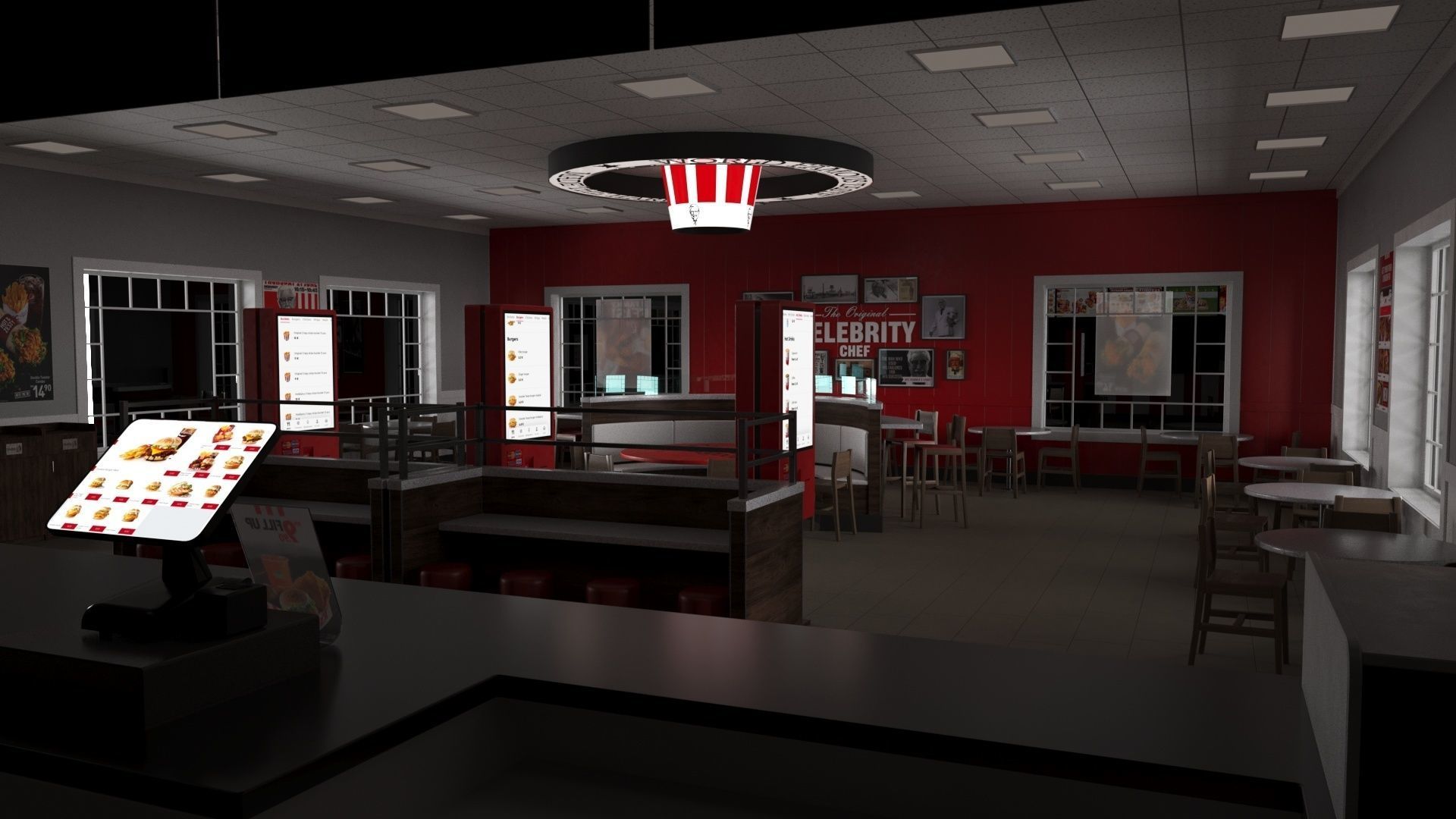 KFC Building and parking 3D model_18