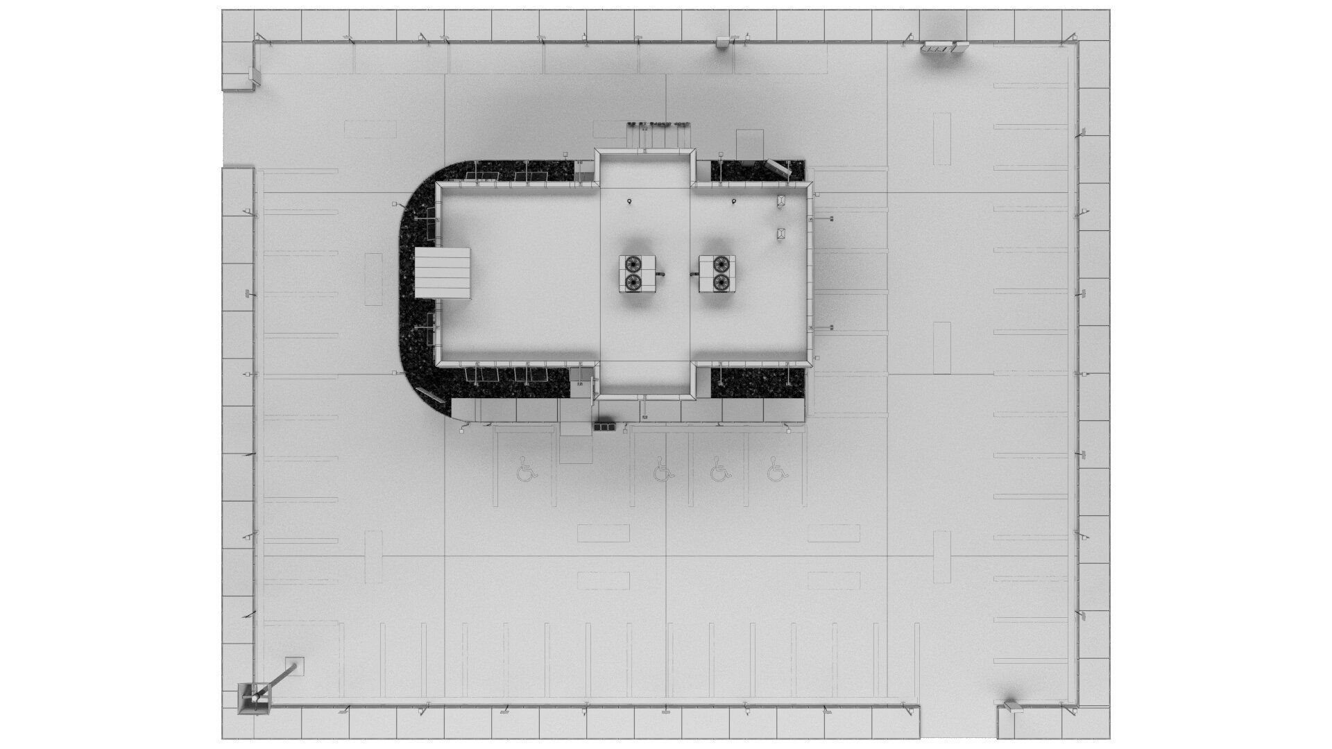 KFC Building and parking 3D model_34