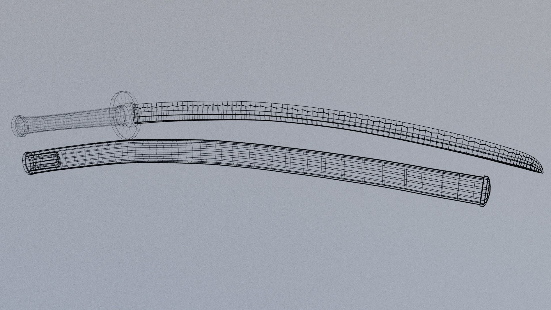 Katana and Stand 3D model_2