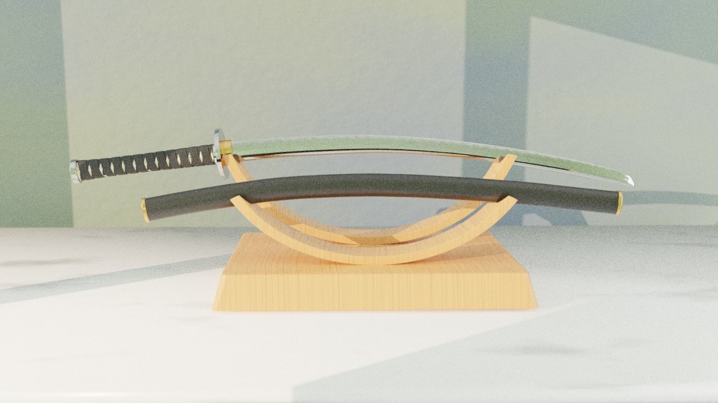 Katana and Stand 3D model_1