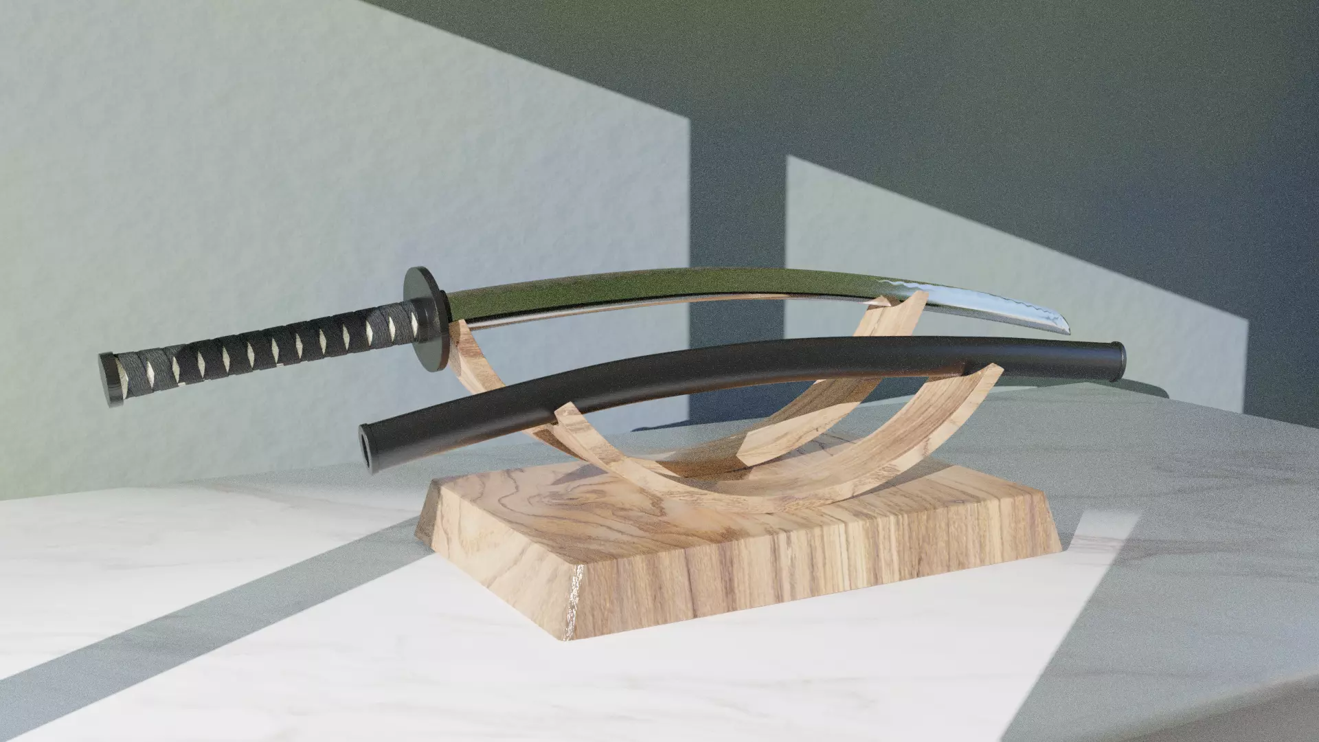 Katana and Stand 3D model_0