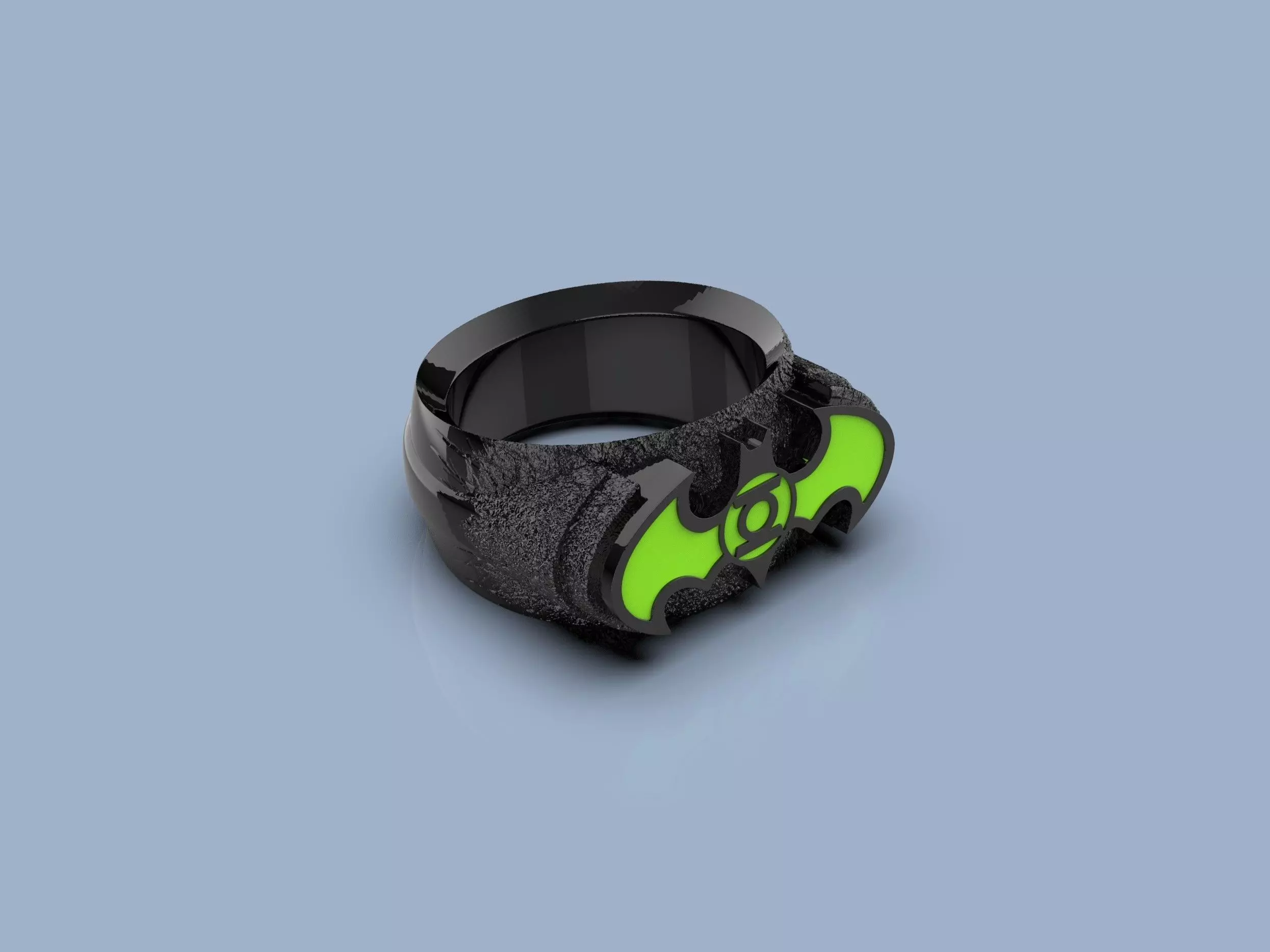 Green Lantern Batman Ring 3D print model_0