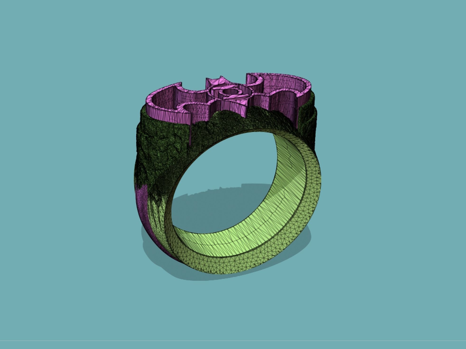 Green Lantern Batman Ring 3D print model_11
