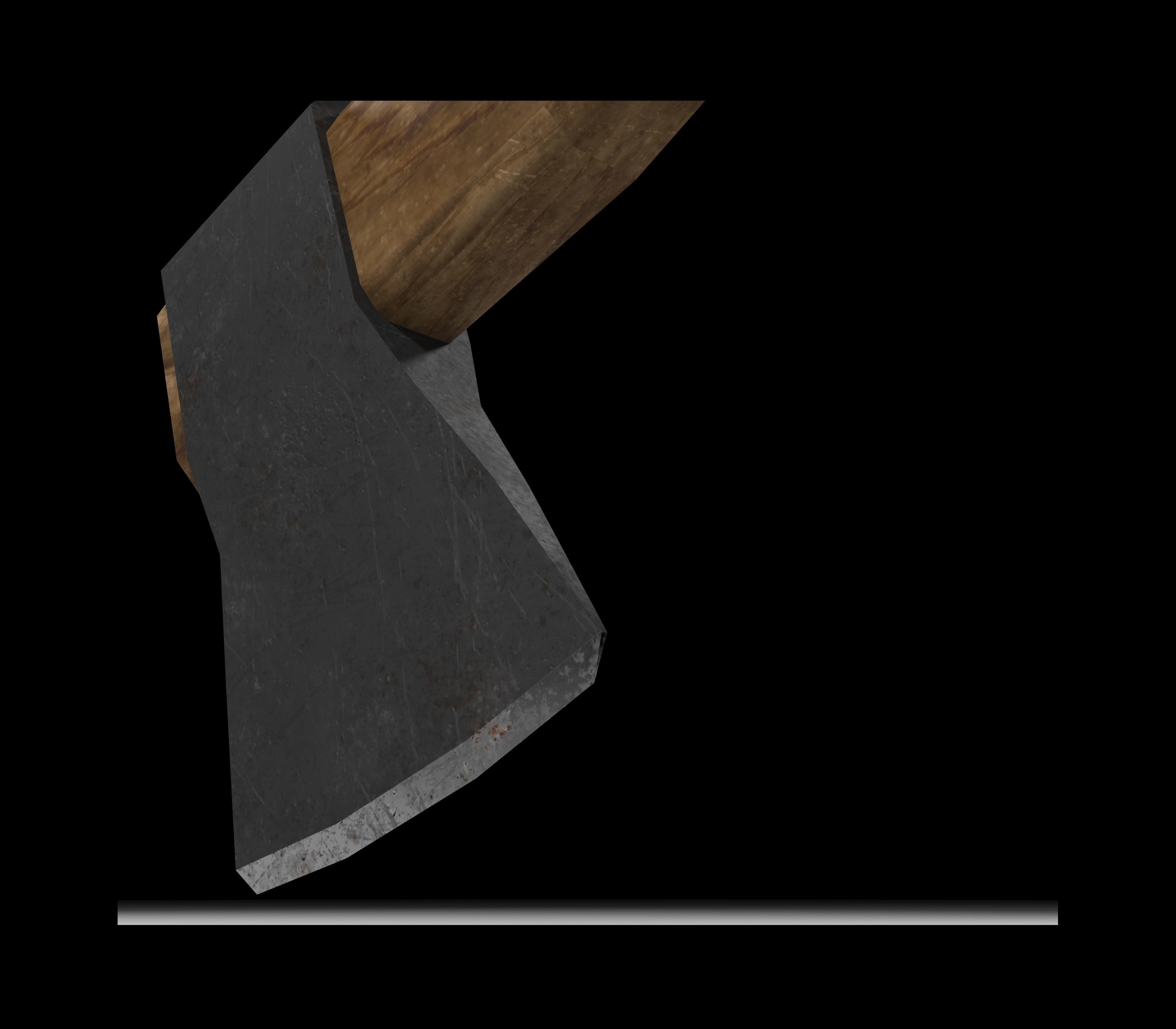 Classic axe ax hatchet cleaver hacket Low-poly 3D model_8