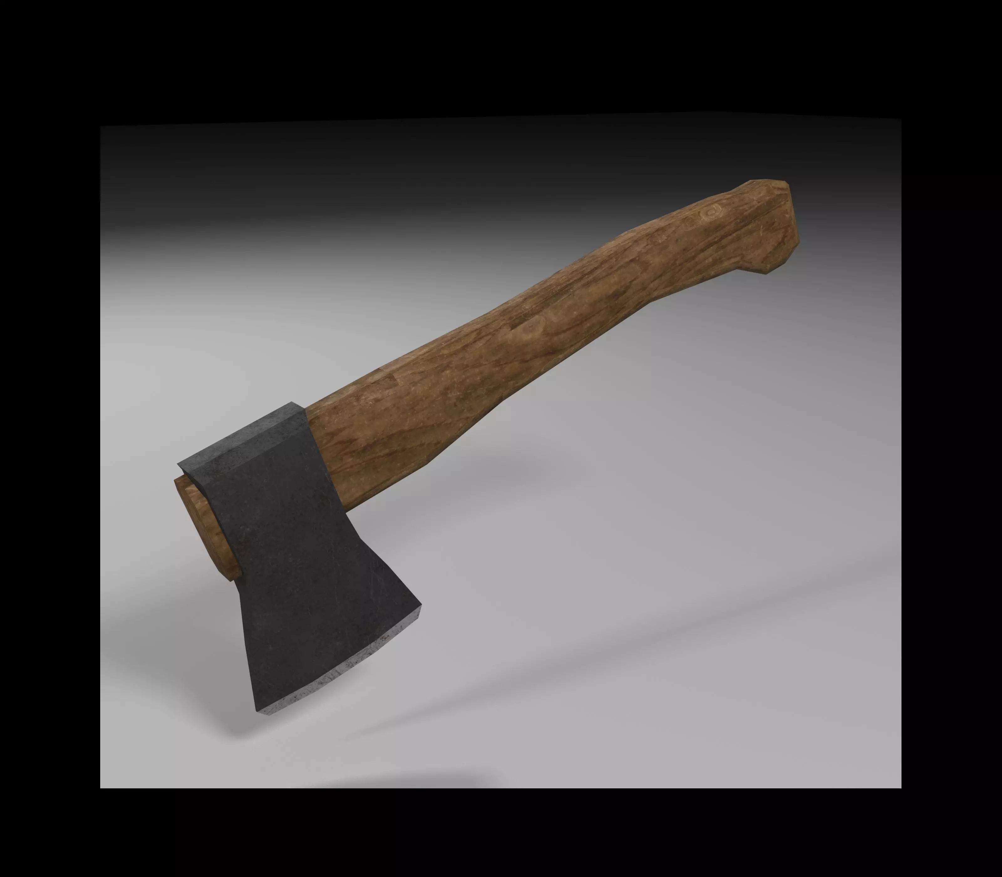 Classic axe ax hatchet cleaver hacket Low-poly 3D model_0