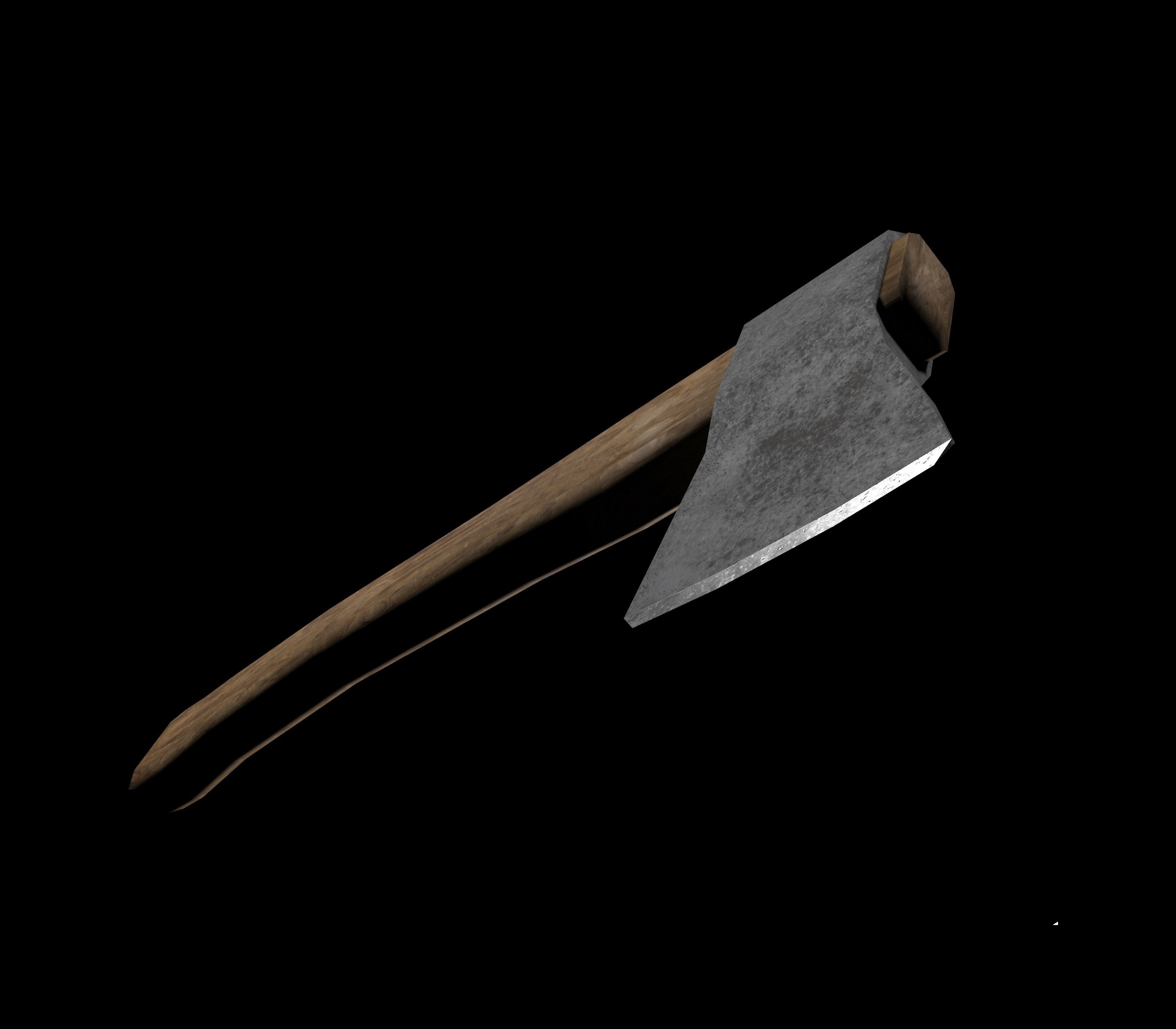 Classic axe ax hatchet cleaver hacket Low-poly 3D model_2