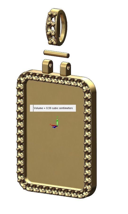 Rectanguler Diamond Memory Picture Pendant 3D print model_11