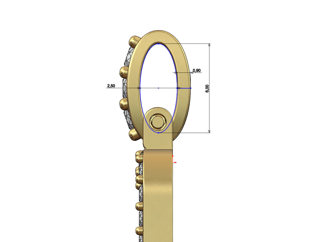 Rectanguler Diamond Memory Picture Pendant 3D print model_8