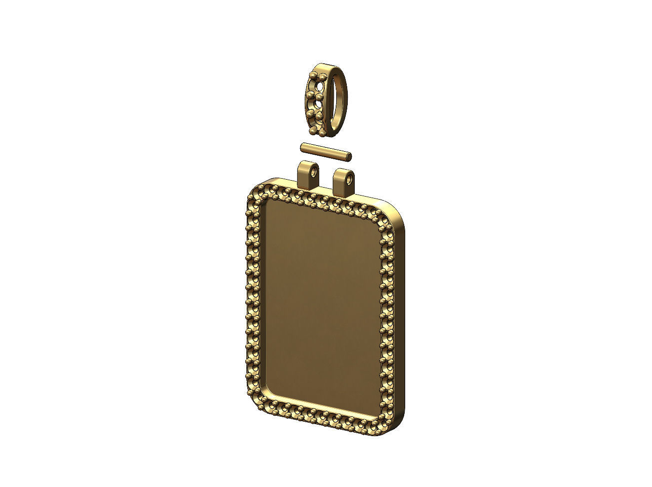 Rectanguler Diamond Memory Picture Pendant 3D print model_3