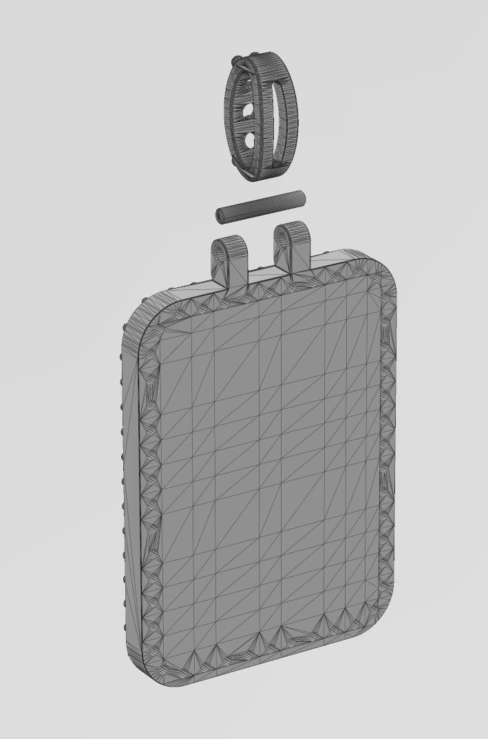 Rectanguler Diamond Memory Picture Pendant 3D print model_14