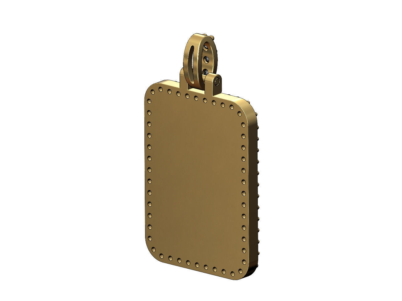 Rectanguler Diamond Memory Picture Pendant 3D print model_2