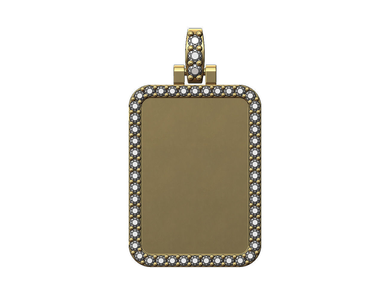 Rectanguler Diamond Memory Picture Pendant 3D print model_1
