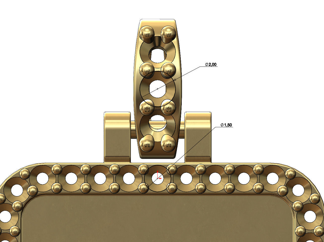 Rectanguler Diamond Memory Picture Pendant 3D print model_6