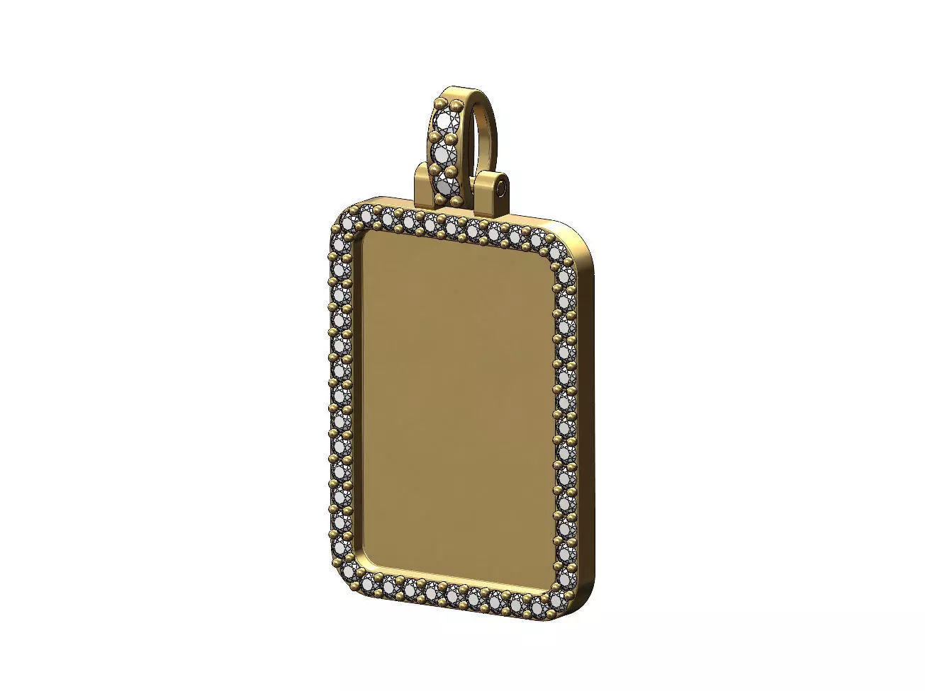 Rectanguler Diamond Memory Picture Pendant 3D print model_0