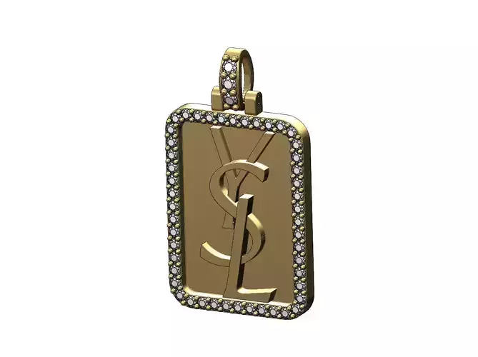 Rectanguler Diamond Yves Saint Laurent  Pendant