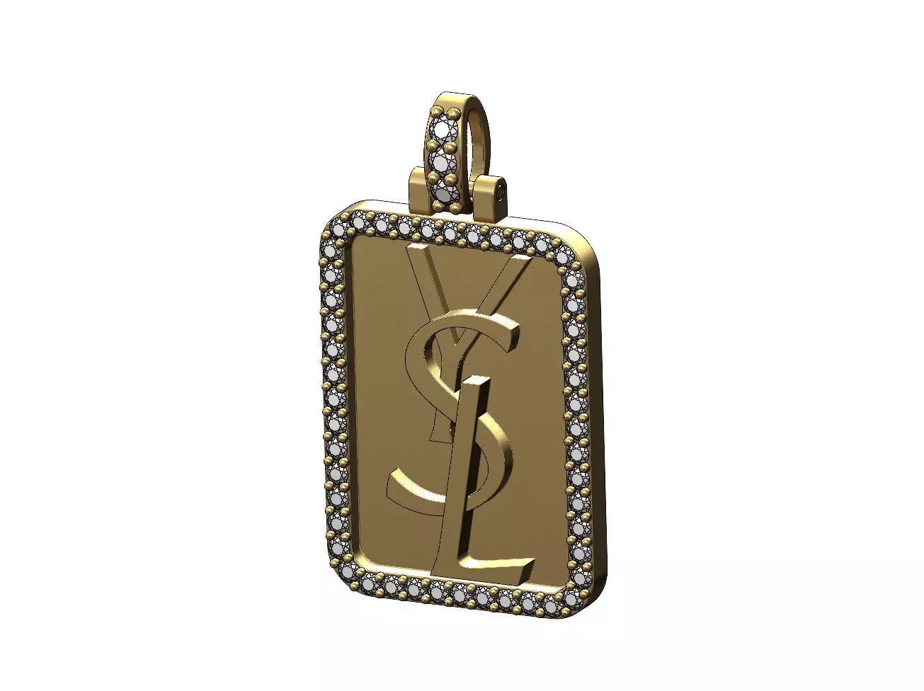 Rectanguler Diamond Yves Saint Laurent Pendant 3D print model