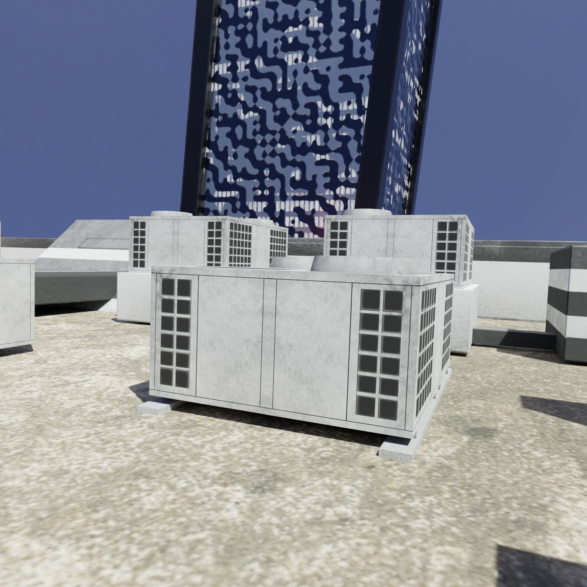 Modern skyscraper L-shaped Low-poly 3D model_15