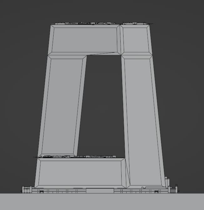Modern skyscraper L-shaped Low-poly 3D model_26