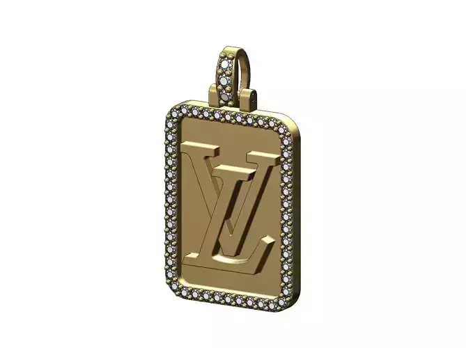 Rectanguler Diamond Louis Vuitton Pendant
