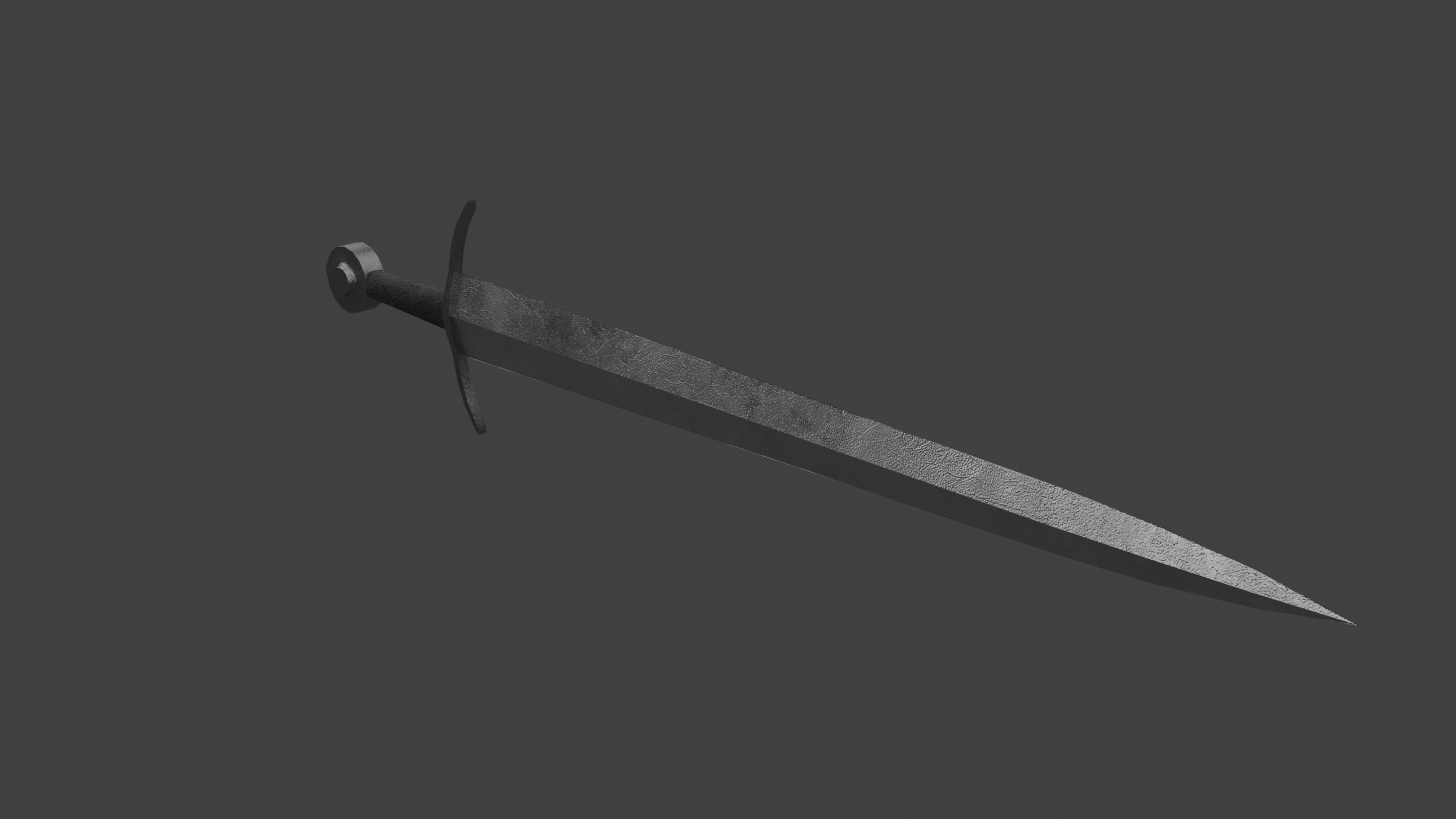 Short One-Handed Sword Broadsword Low-poly 3D model_3