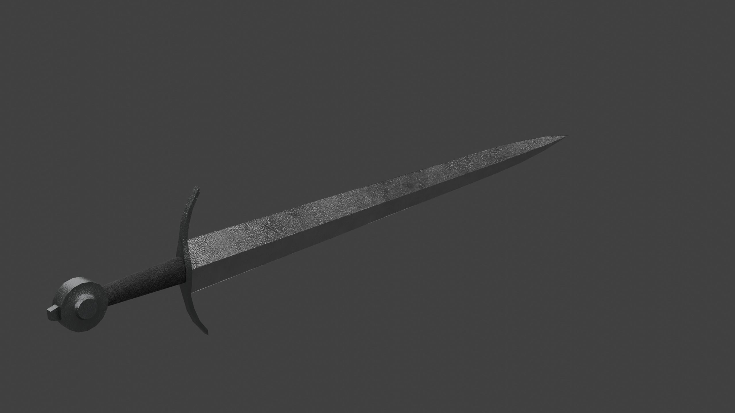 Short One-Handed Sword Broadsword Low-poly 3D model_5