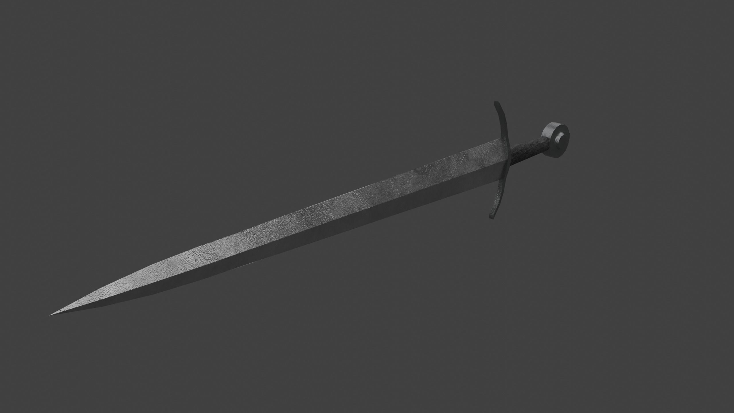 Short One-Handed Sword Broadsword Low-poly 3D model_6