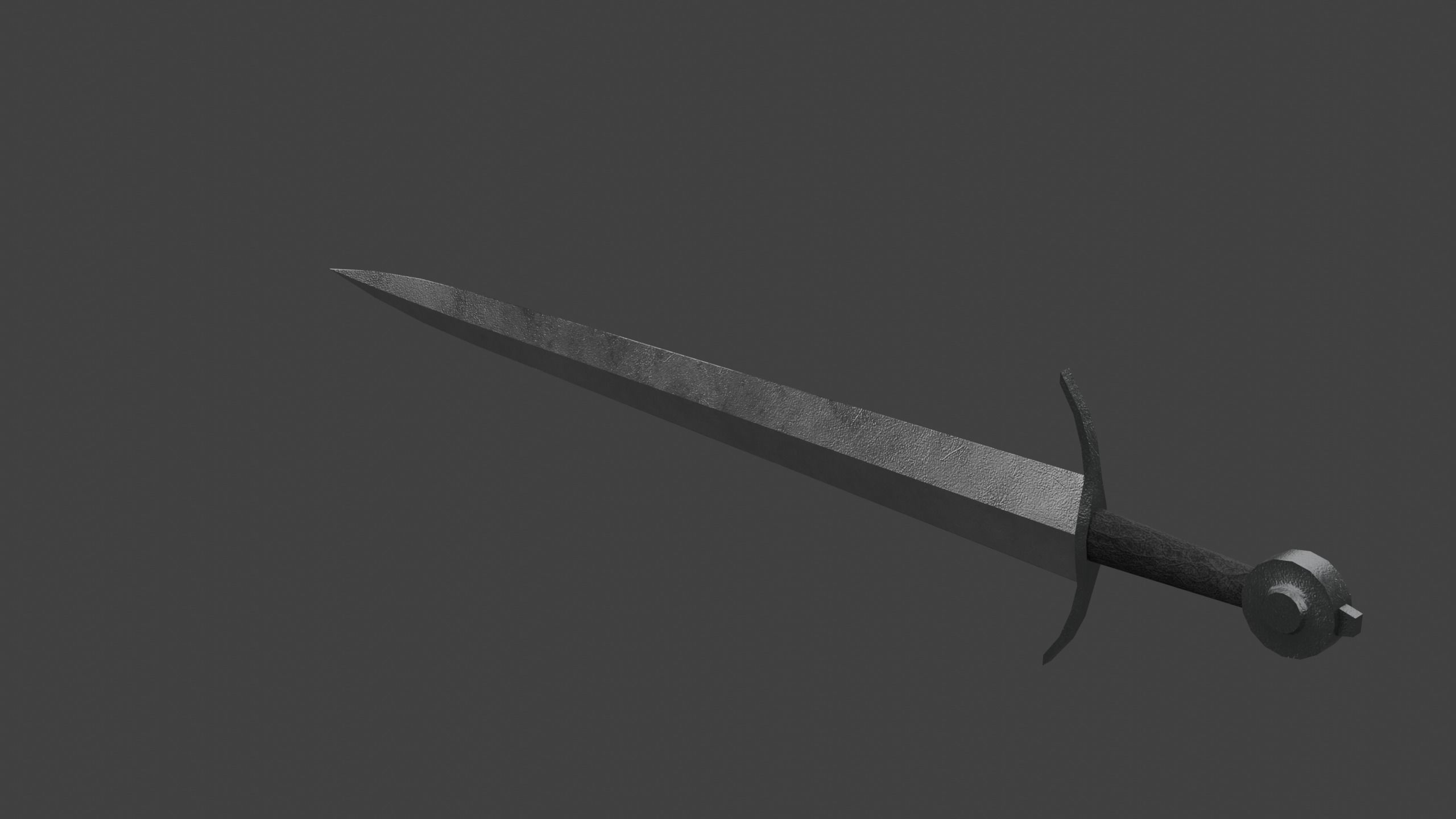 Short One-Handed Sword Broadsword Low-poly 3D model_4