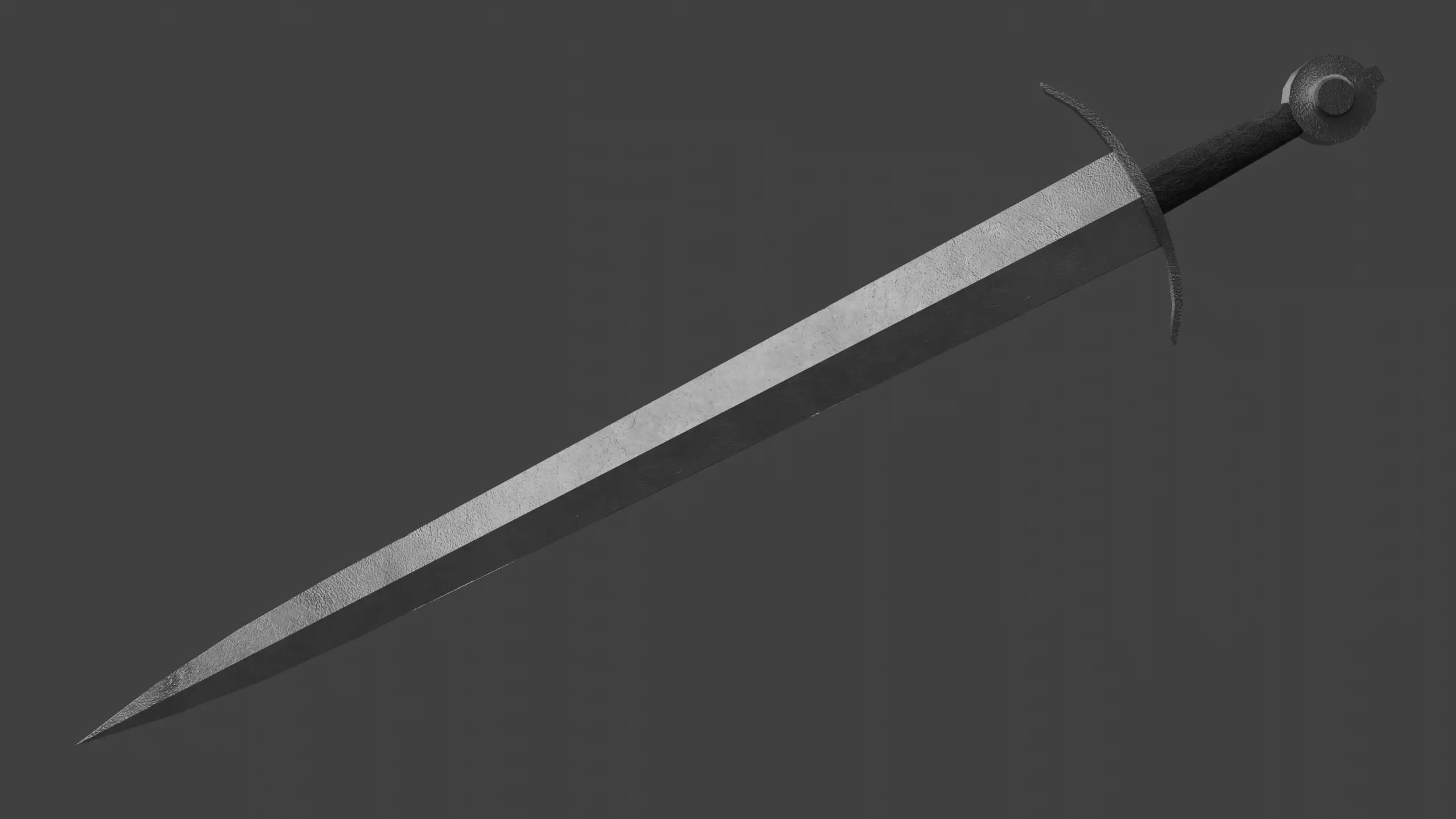 Short One-Handed Sword Broadsword Low-poly 3D model_0