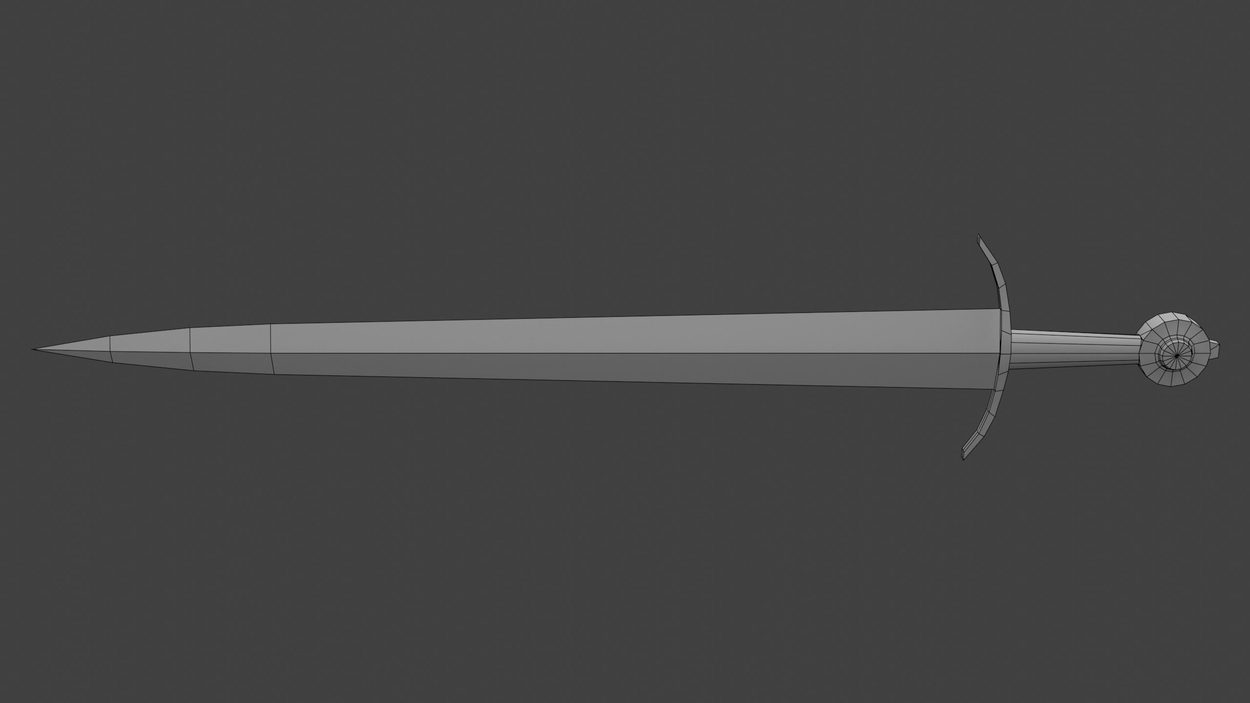 Short One-Handed Sword Broadsword Low-poly 3D model_7